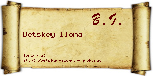 Betskey Ilona névjegykártya